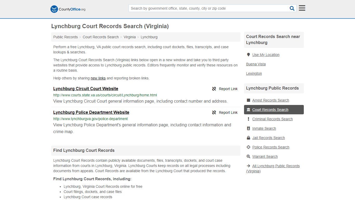 Court Records Search - Lynchburg, VA (Adoptions, Criminal, Child ...