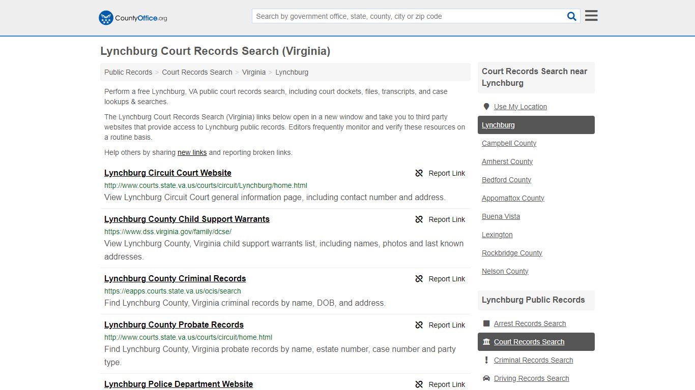 Court Records Search - Lynchburg, VA (Adoptions, Criminal, Child ...